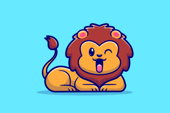 Download Cute Lion Smiling Cartoon Illustration - Illustration Collection