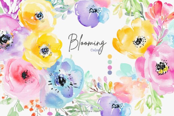 Download Blooming Colors Watercolor Flowers Png - Watercolor flowers Collection