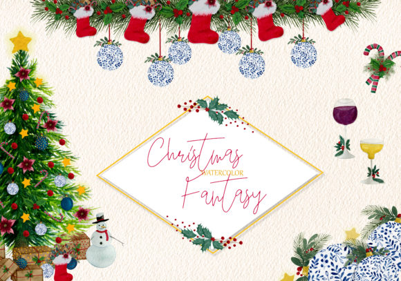 Download Christmas Fantasy - Watercolor Illustrations - Illustration Collection